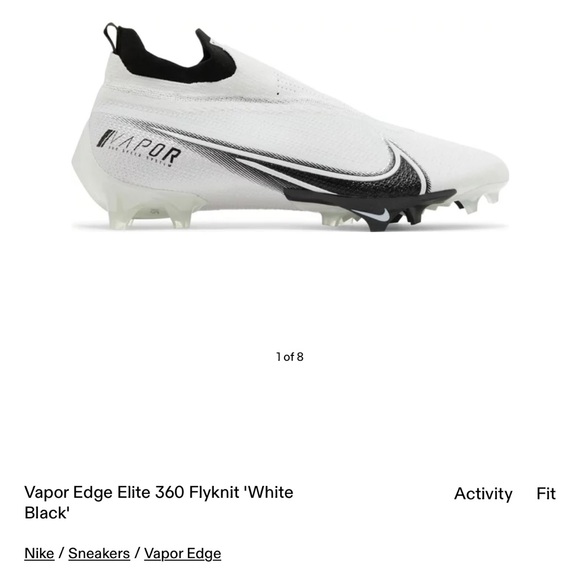Vapor Edge Elite 360 Flyknit 'White Black' size 14 NWOT - Picture 4 of 5